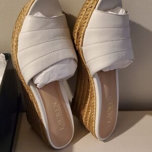 Ralph Lauren Cream Wedge Sandals